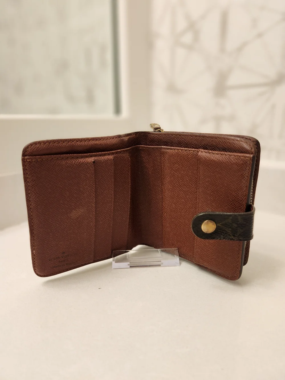 Louis Vuitton Monogram Canvas Zip Compact Wallet With Dustbag